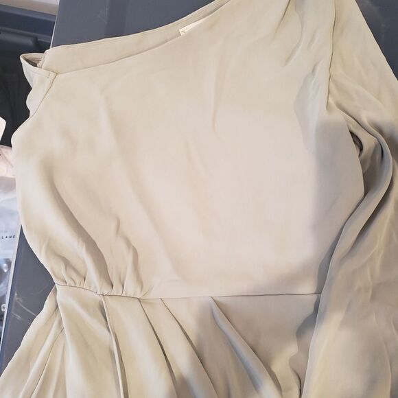 L'agence Long Sleeve Green Wrap Skirt Dress - Picture 5 of 5